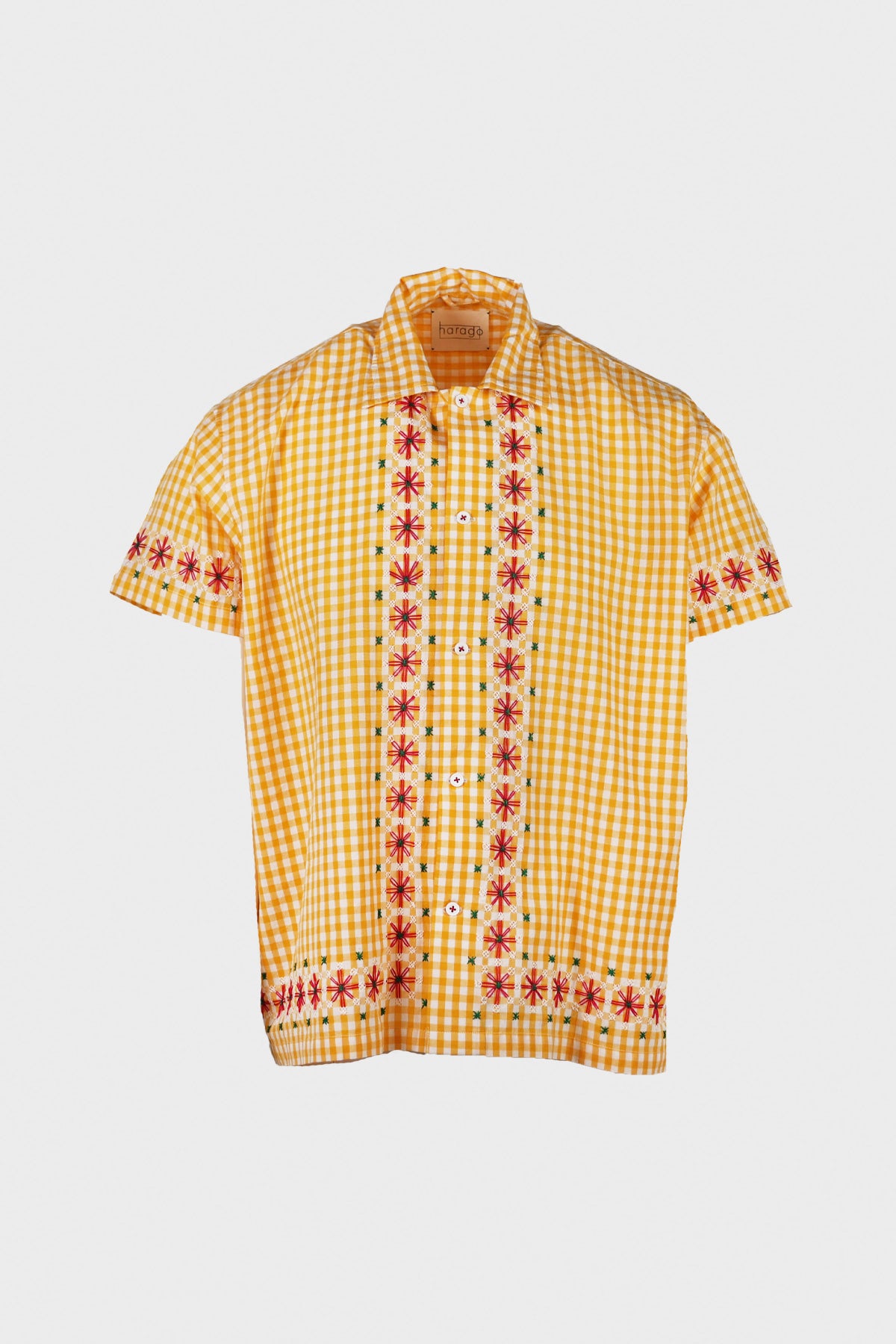 Harago - Chicken-Scratch Short Sleeve Shirt - Yellow - Canoe Club