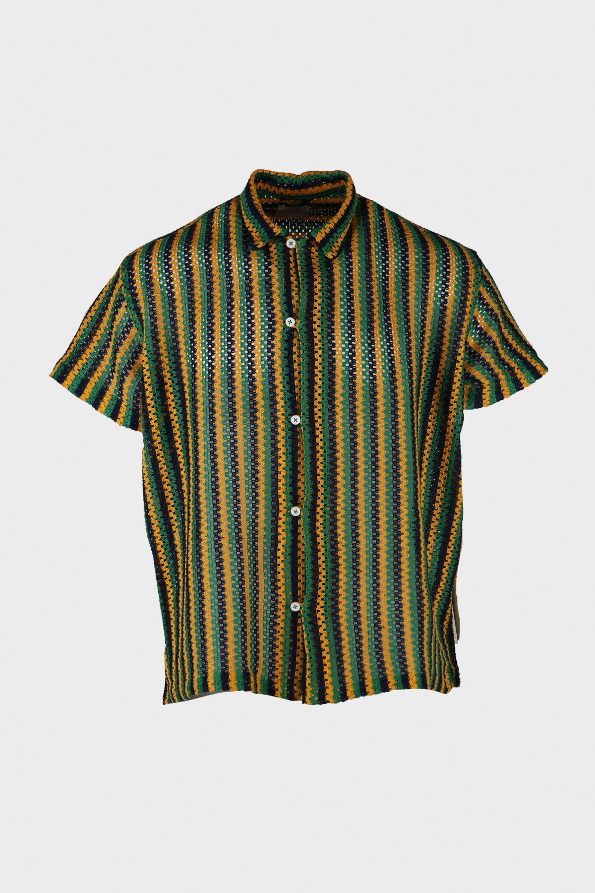 Harago - Crochet Short Sleeve Shirt - Green - Canoe Club