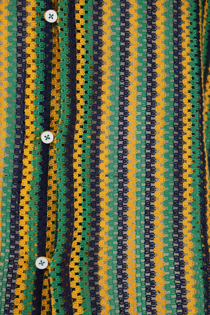 Harago - Crochet Short Sleeve Shirt - Green - Canoe Club