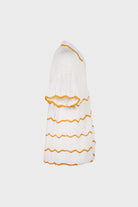 Harago - Crochet Short Sleeve Shirt - White - Canoe Club
