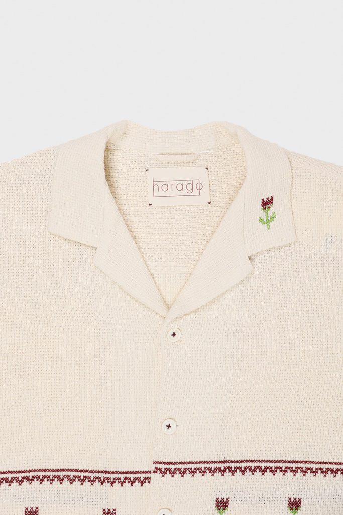 Harago - Cross-Stitch Embroidery Shirt - Off-White - Canoe Club