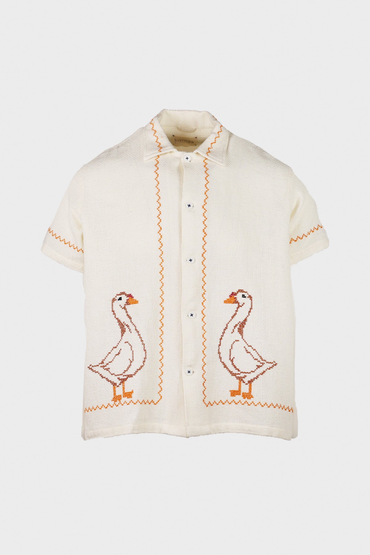 Harago - Duck Cross Stitch Shirt - Off White - Canoe Club