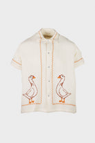 Harago - Duck Cross Stitch Shirt - Off White - Canoe Club