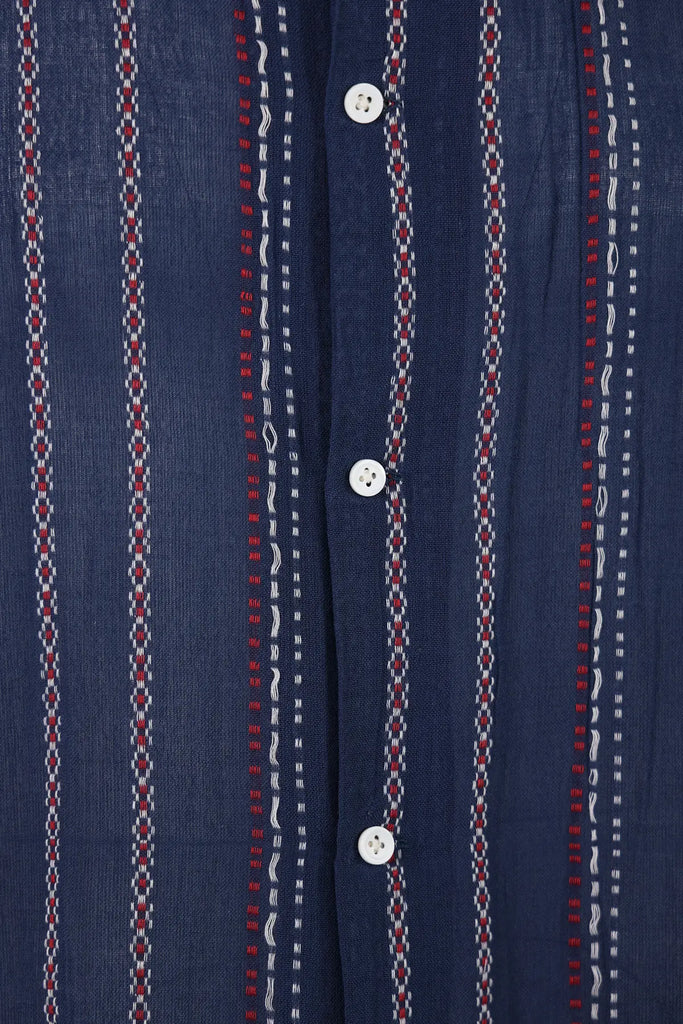 Harago - Embroidered Short Sleeve Shirt - Indigo - Canoe Club