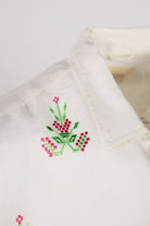 Harago - Embroidered Short Sleeve Shirt - Off White - Canoe Club