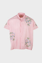 Harago - Embroidered Short Sleeve Shirt - Pink - Canoe Club