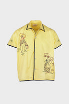 Harago - Embroidered Short Sleeve Shirt - Yellow - Canoe Club