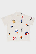 Harago - Flower Crochet Applique Shirt - White - Canoe Club