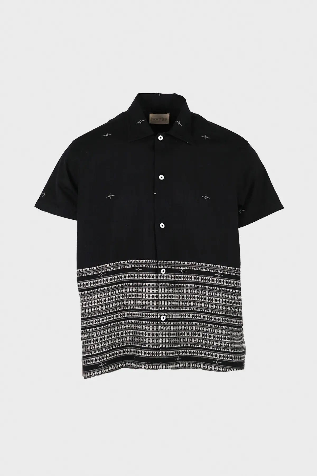 Harago - Handloom Shortsleeve Shirt - Black - Canoe Club