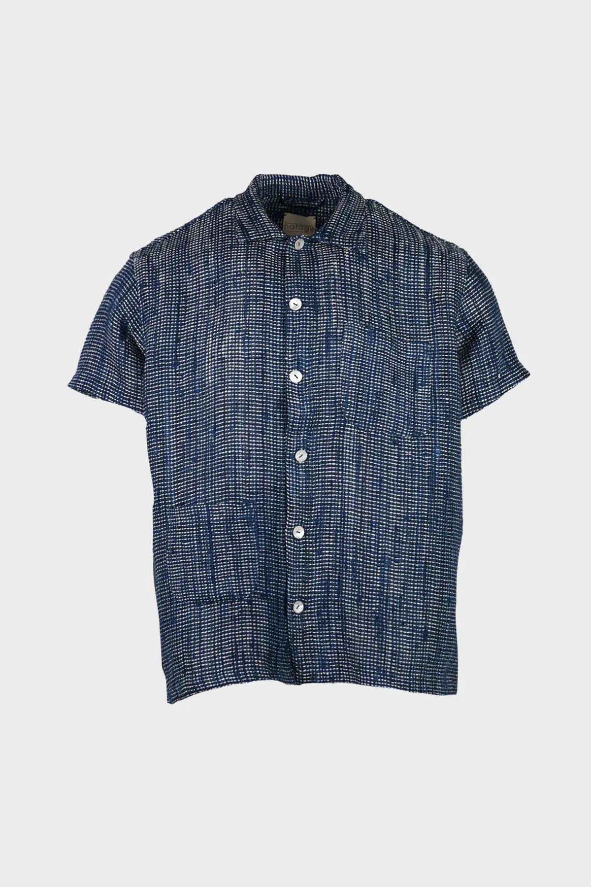 Harago - Ikat Short Sleeve Shirt - Blue - Canoe Club