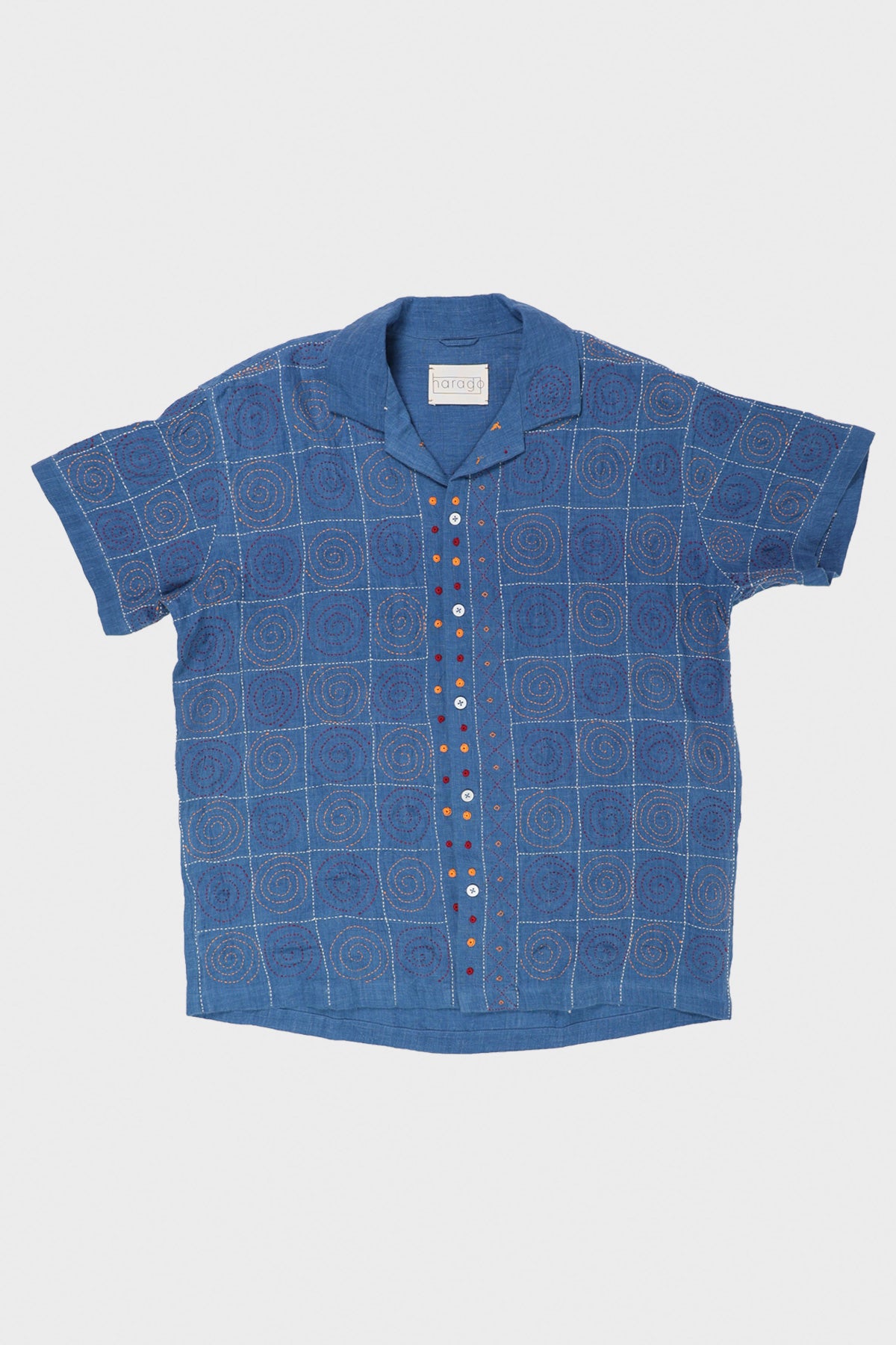 Harago - Jalebi Embroidered Shirt - Indigo - Canoe Club
