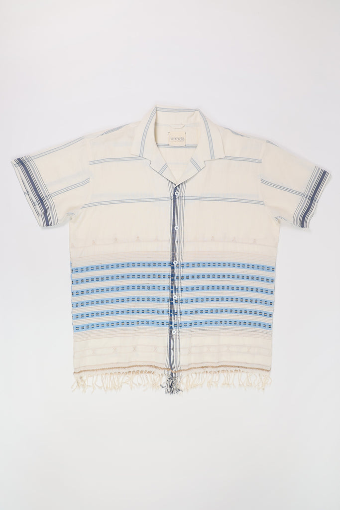 Harago - Kutch Scarf Tassle Shirt - Off-White - Canoe Club