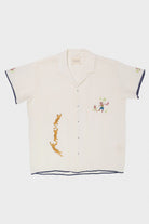 Harago - Linen Embroidered Shirt - Off-White - Canoe Club