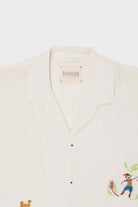 Harago - Linen Embroidered Shirt - Off-White - Canoe Club