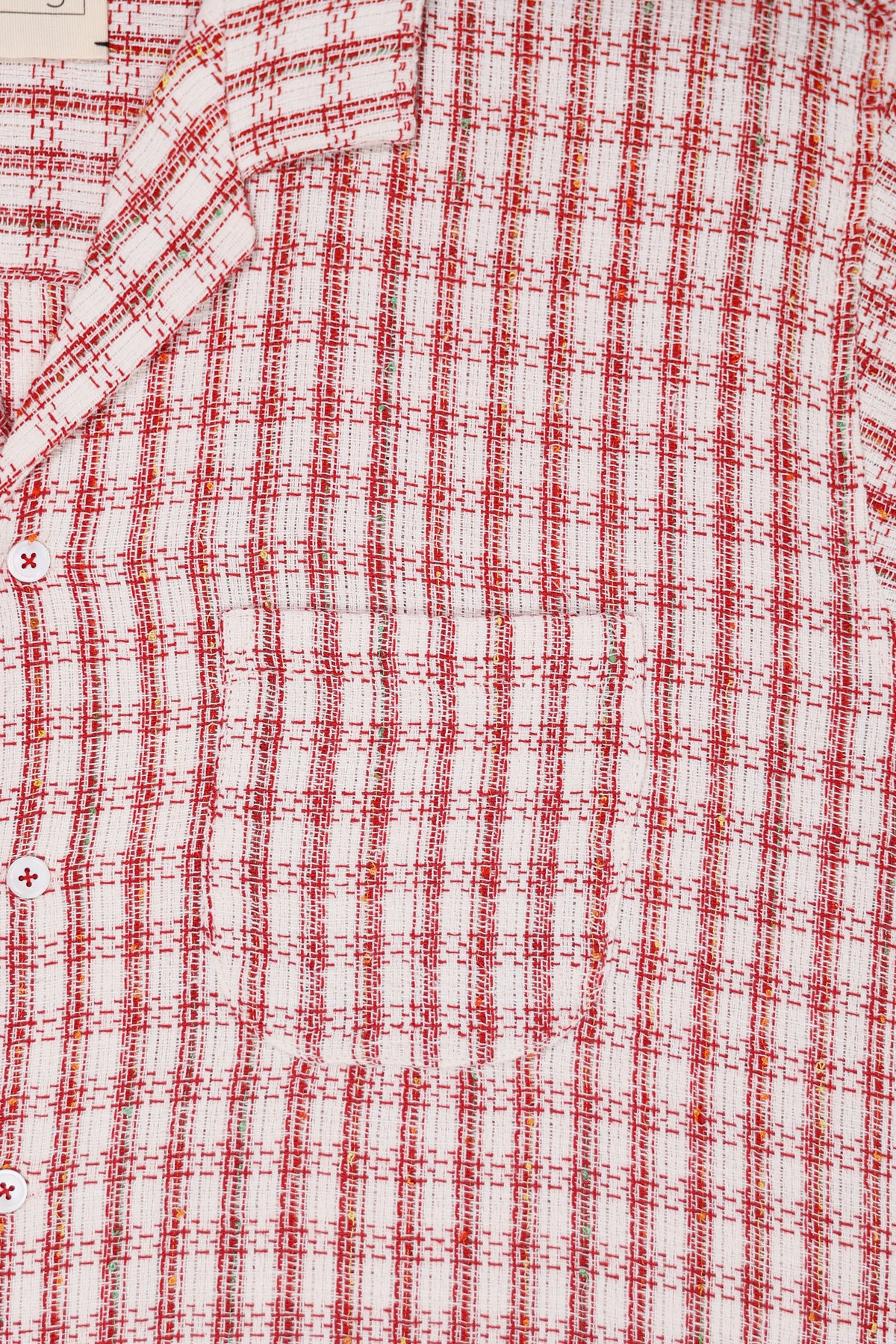 Harago - Textured Cotton Shirt - Red/White - Canoe Club