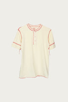 Healthknit - 70's L/S Henley - Natural x Red Stitch - Canoe Club