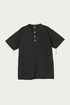 Healthknit - Garment Pigment Dye S/S Henley - Black - Canoe Club