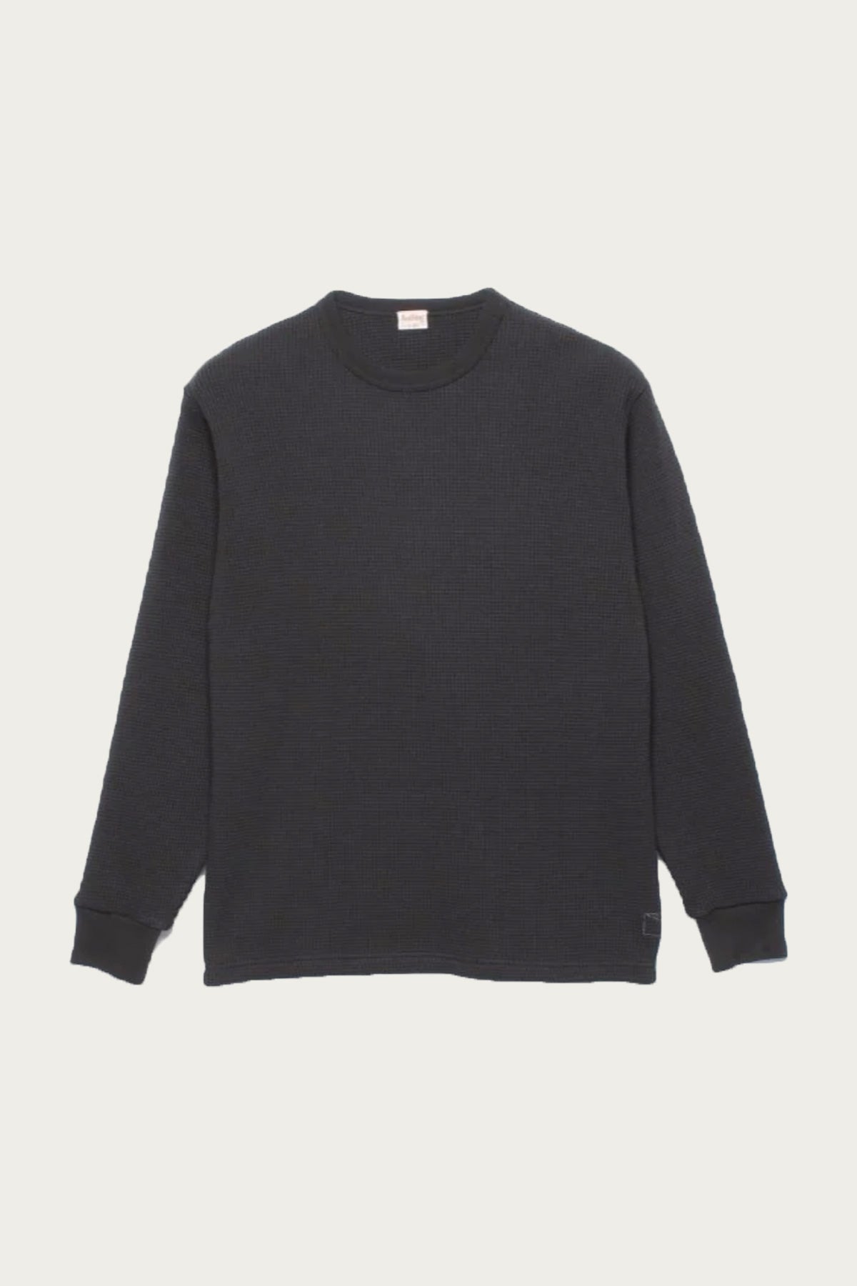 Healthknit - Super Heavy Waffle Crew Neck L/S - Faded Black - Canoe Club