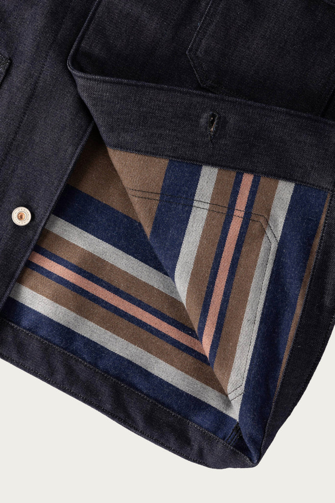 Herill - Cashmere Denim Railroad Chore Jacket - Indigo - Canoe Club