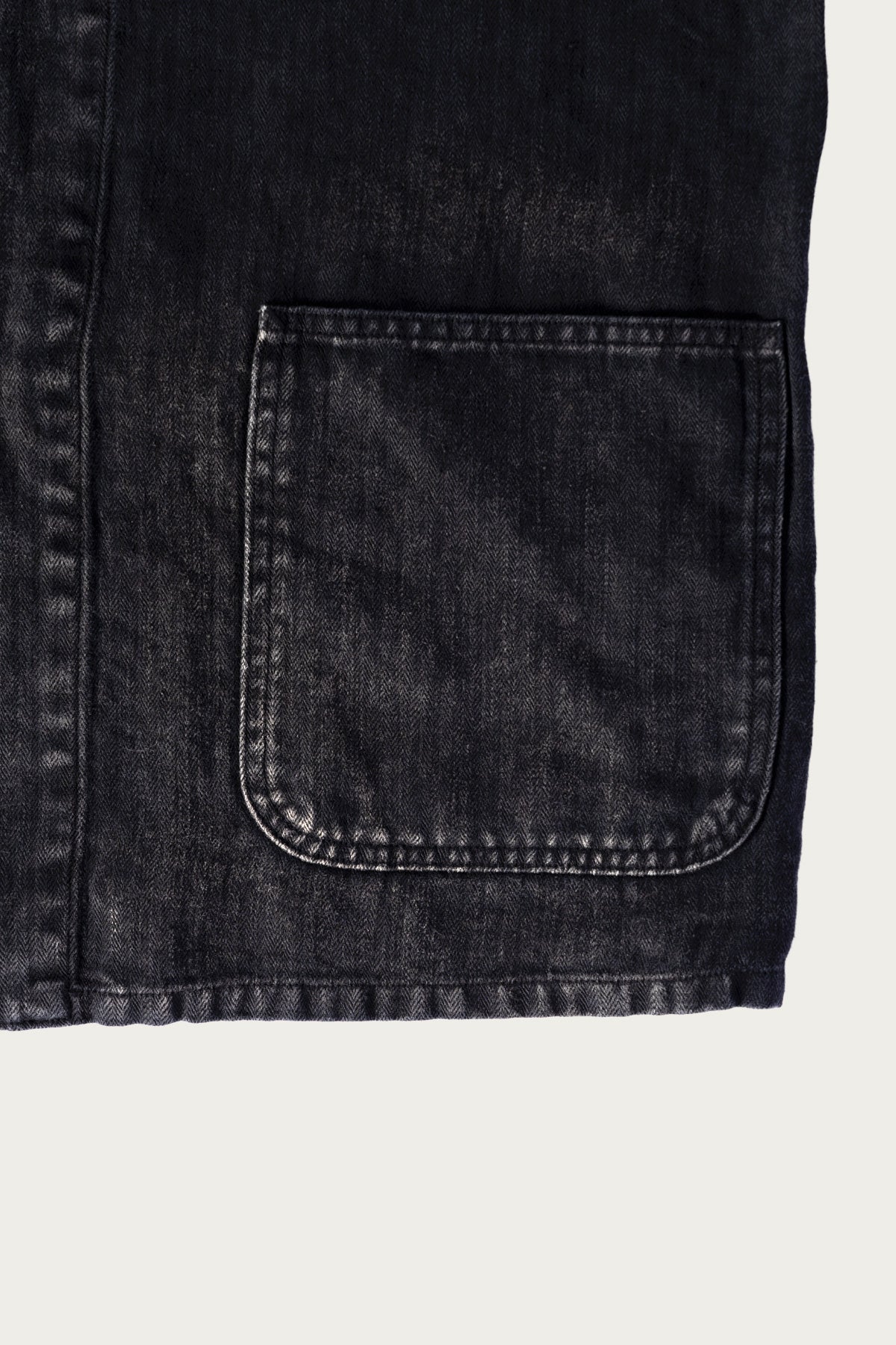 Herill - HBT Linen Work Jacket - Black - Canoe Club