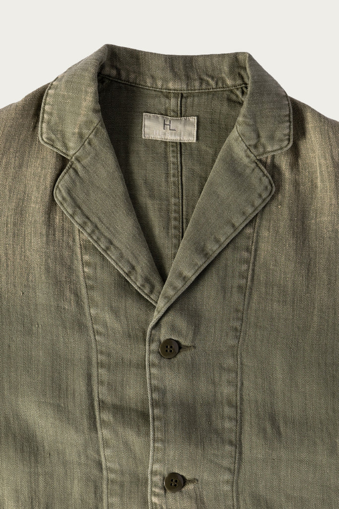 Herill HBT Linen Work Jacket | Olive Drab | Canoe Club