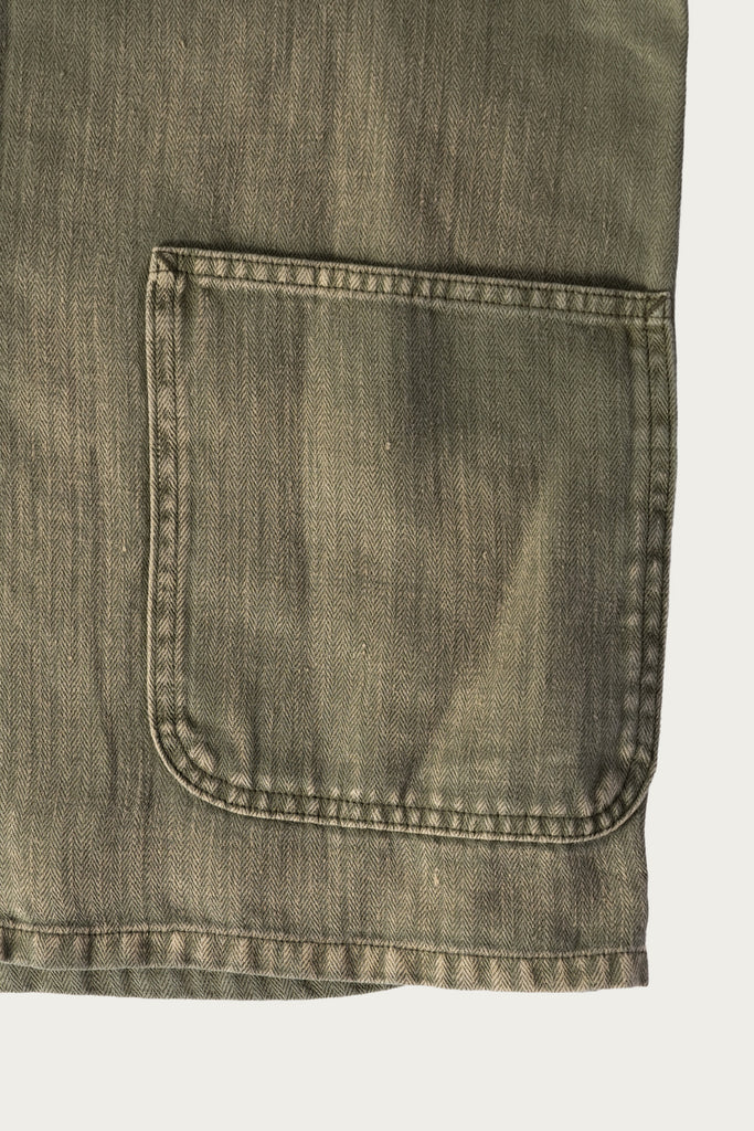 Herill HBT Linen Work Jacket | Olive Drab | Canoe Club