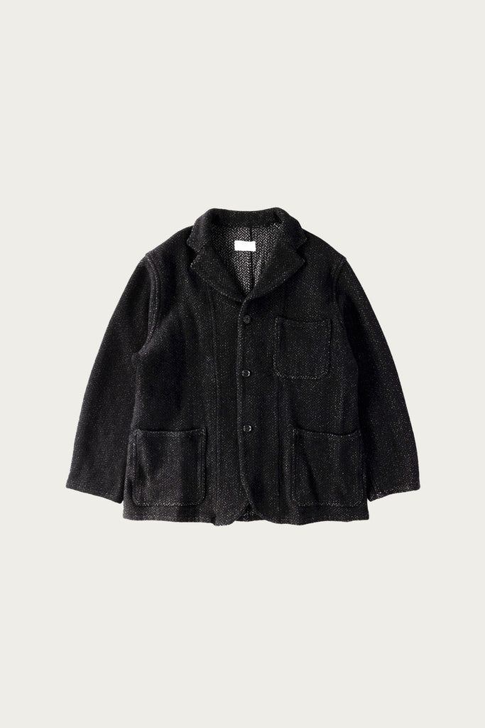 Herill - Herringbone Work Jacket - Black Wool - Canoe Club
