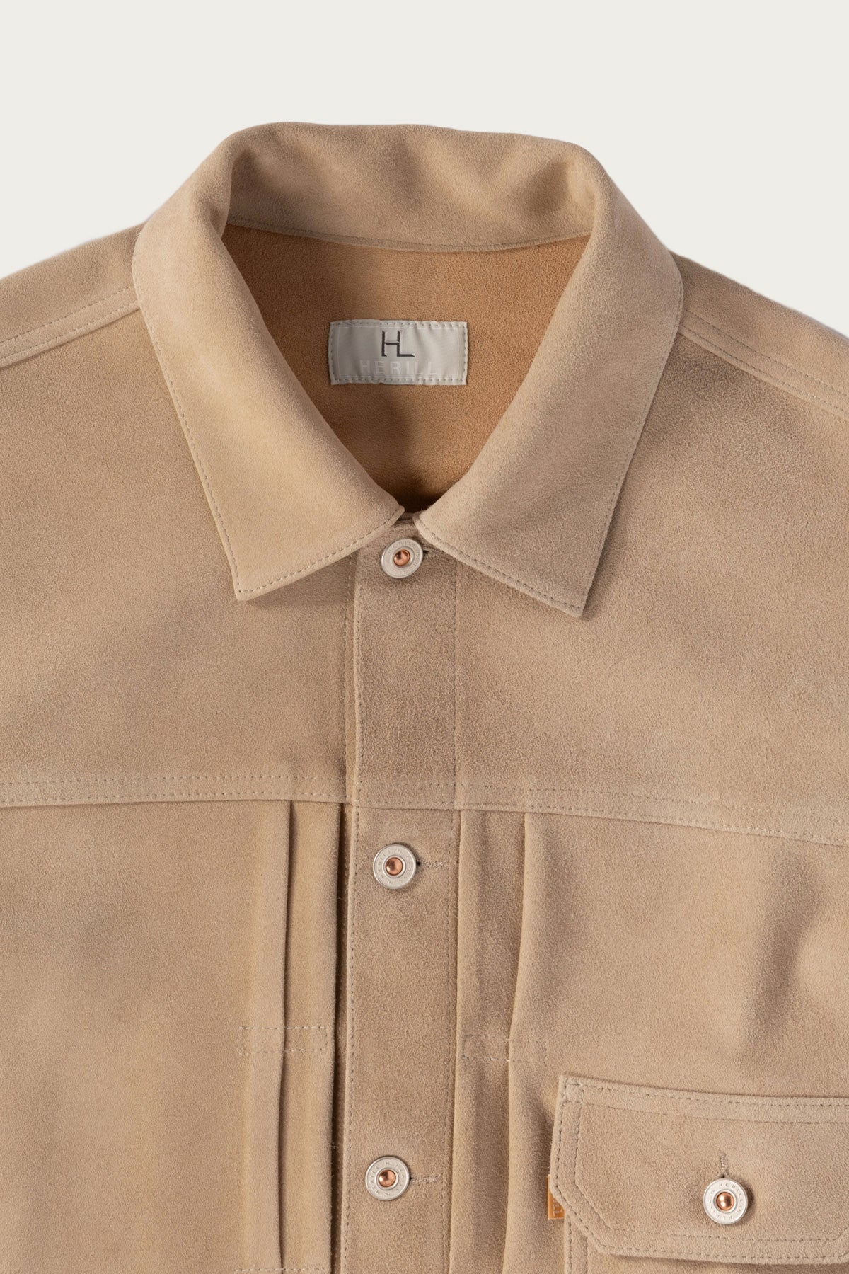 Herill - Lambsuede Jacket - Beige - Canoe Club