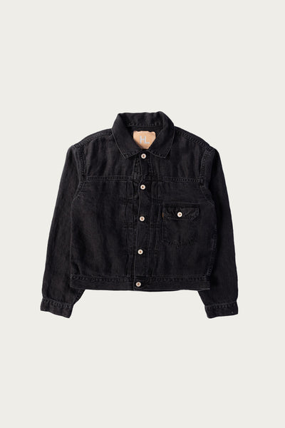 Herill Linen Denim XX Jacket | Black Vintage Worn | Canoe Club