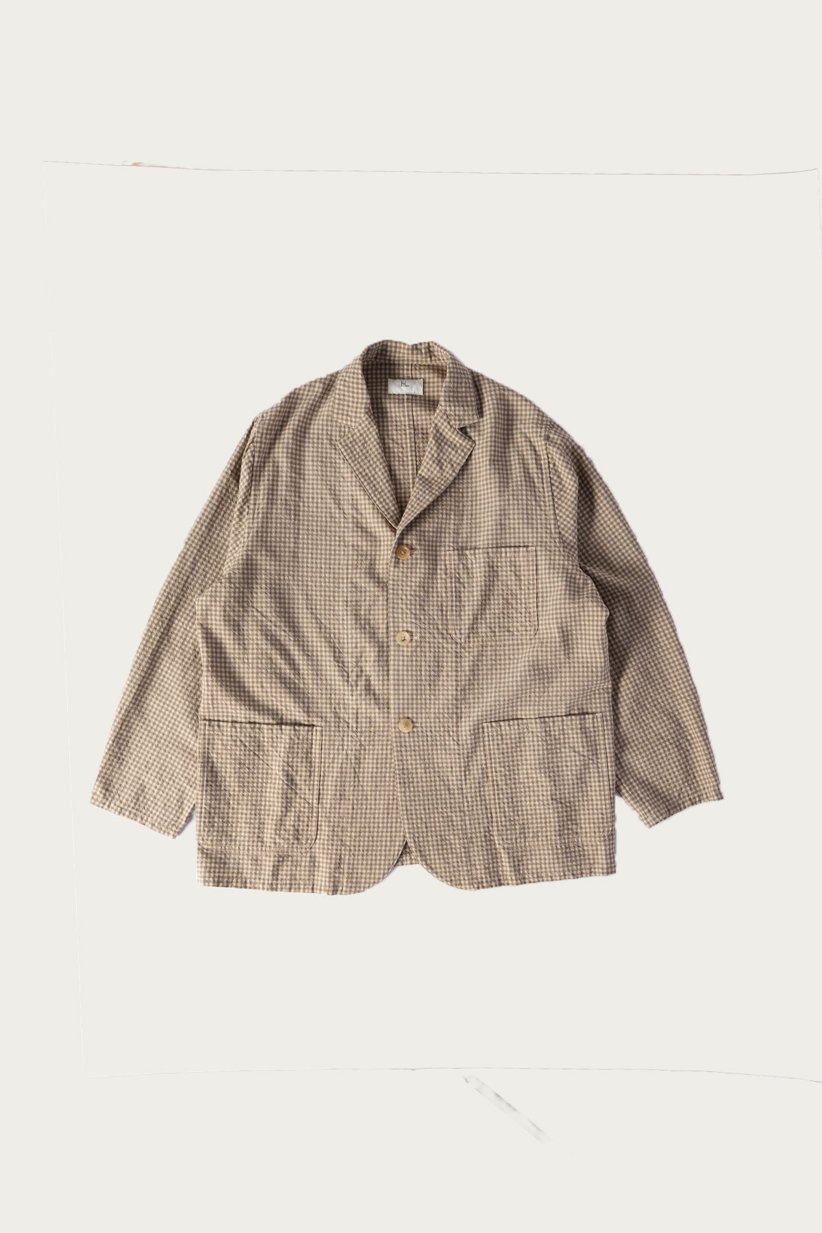 Herill - Rigid Woolcheck Jacket - Beige - Canoe Club