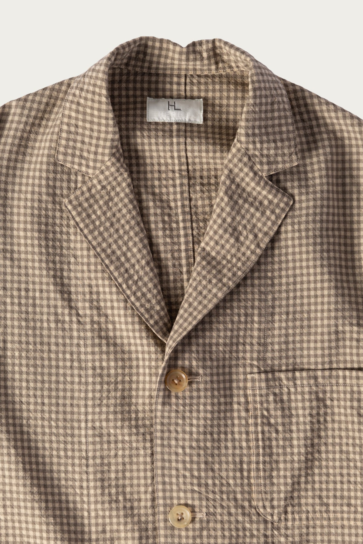 Herill - Rigid Woolcheck Jacket - Beige - Canoe Club