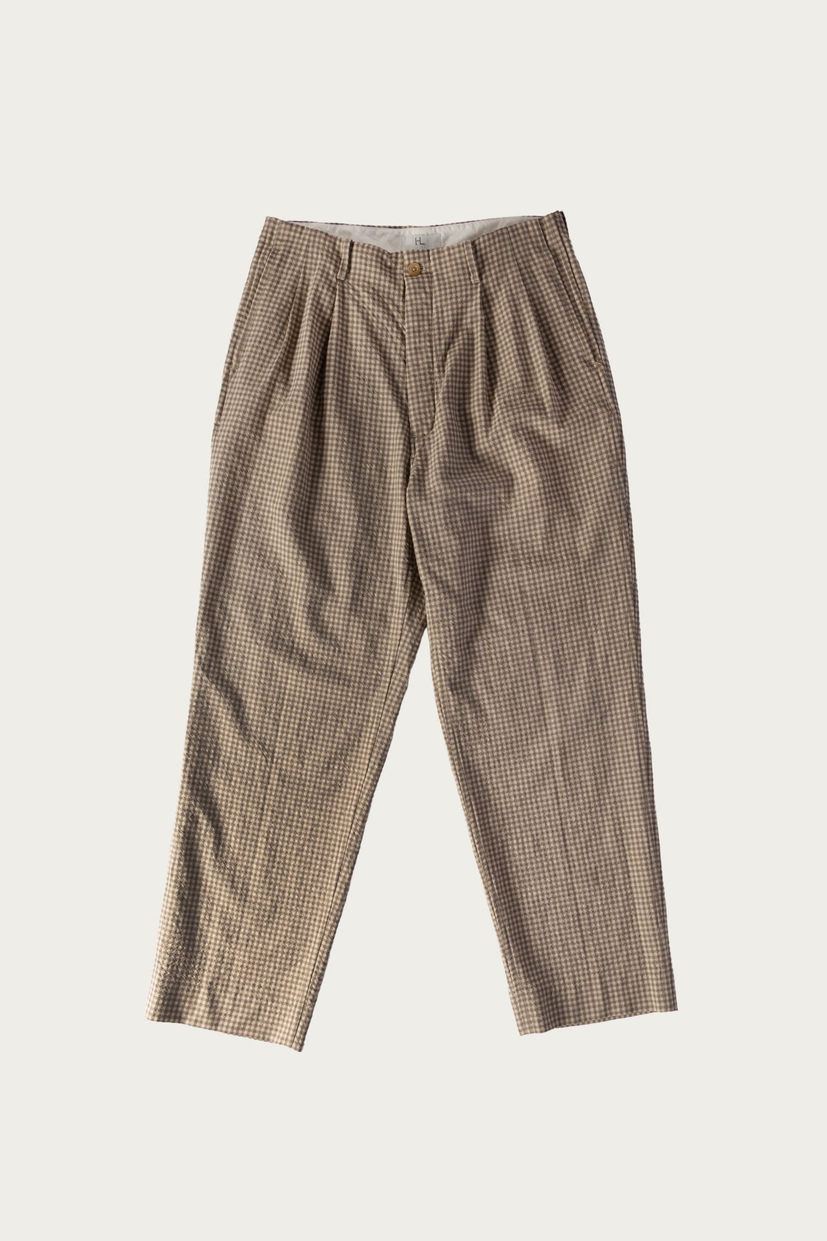 Herill - Rigid Woolcheck Pants - Beige - Canoe Club