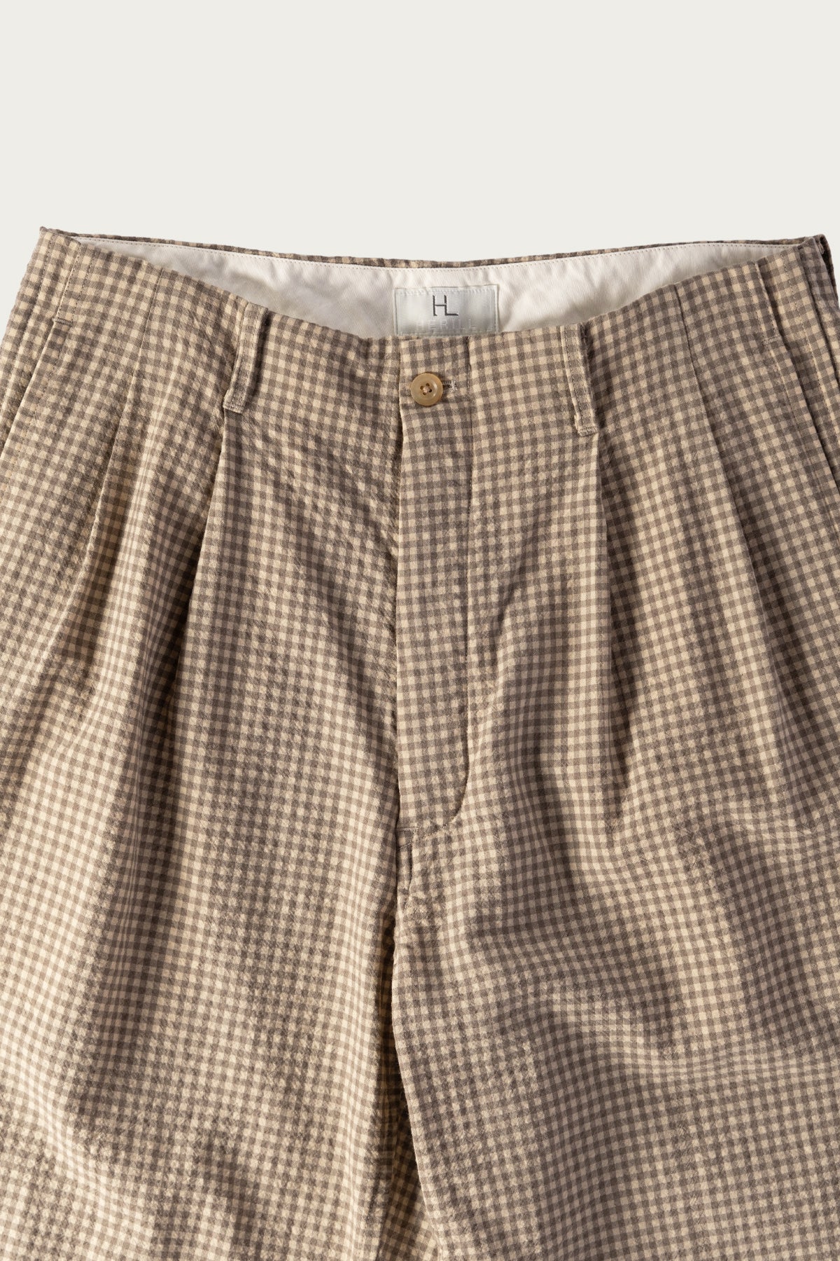 Herill - Rigid Woolcheck Pants - Beige - Canoe Club