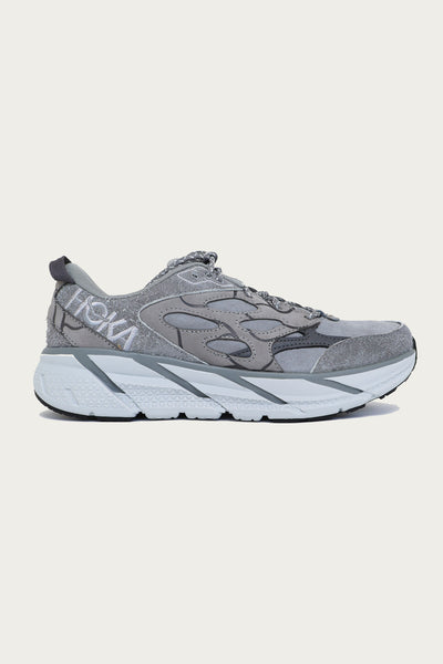 Hoka U Clifton L Suede TP | Galactic Grey/Satellite Grey | Canoe Club