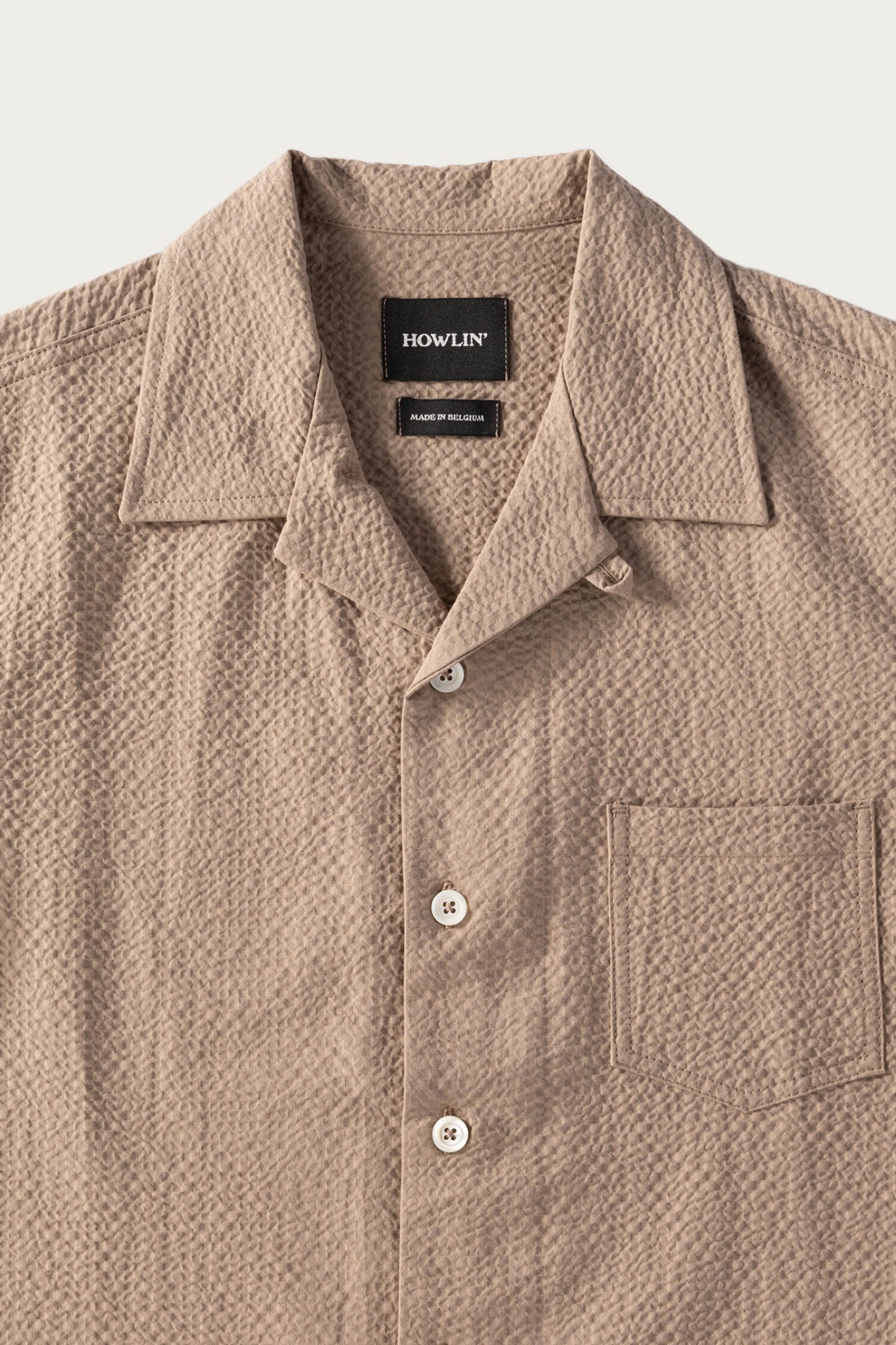 Howlin' - Seersucker Cocktail Shirt - Biscuit - Canoe Club