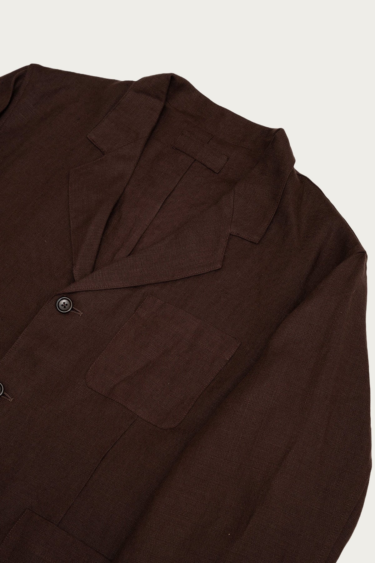 James Coward - Carry On Jacket - Chocolate Brown Welterweight Belgian Linen - Canoe Club