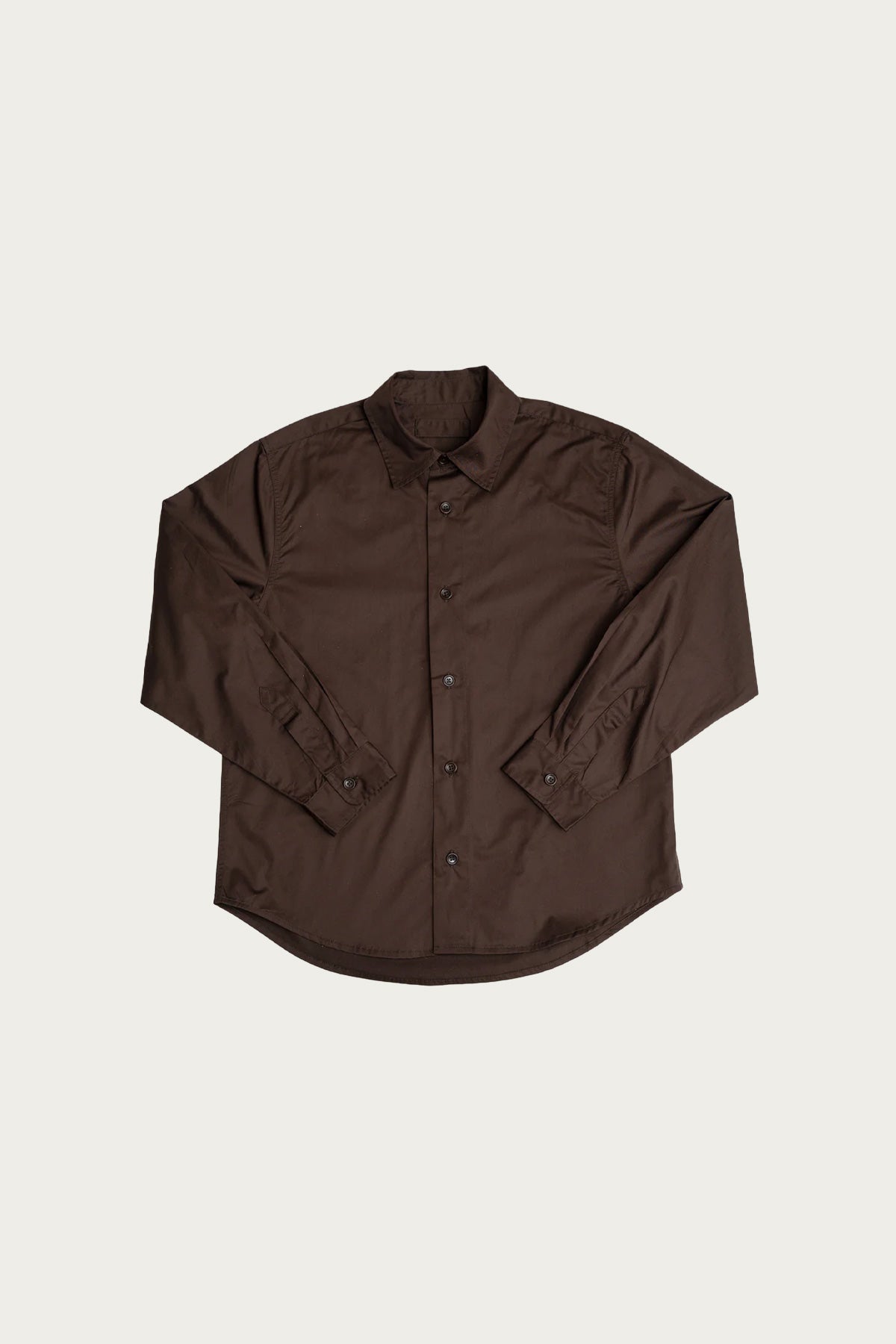 James Coward - Filter Shirt - Dark Brown Lightweight Pima Cotton Twill - Canoe Club