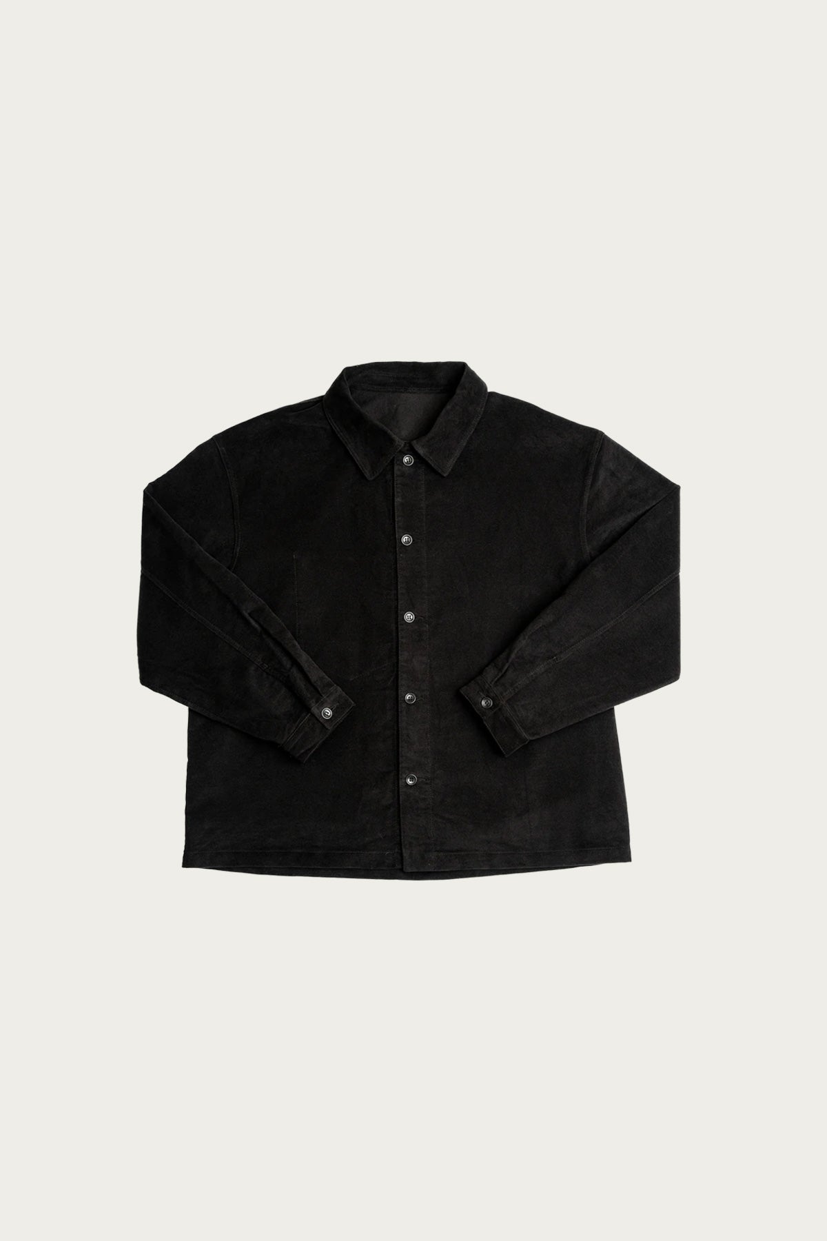 James Coward - Signal Shirt - Black Cotton Moleskin - Canoe Club