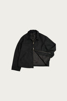 James Coward - Site Jacket - Black Heavyweight Wool Gabardine - Canoe Club