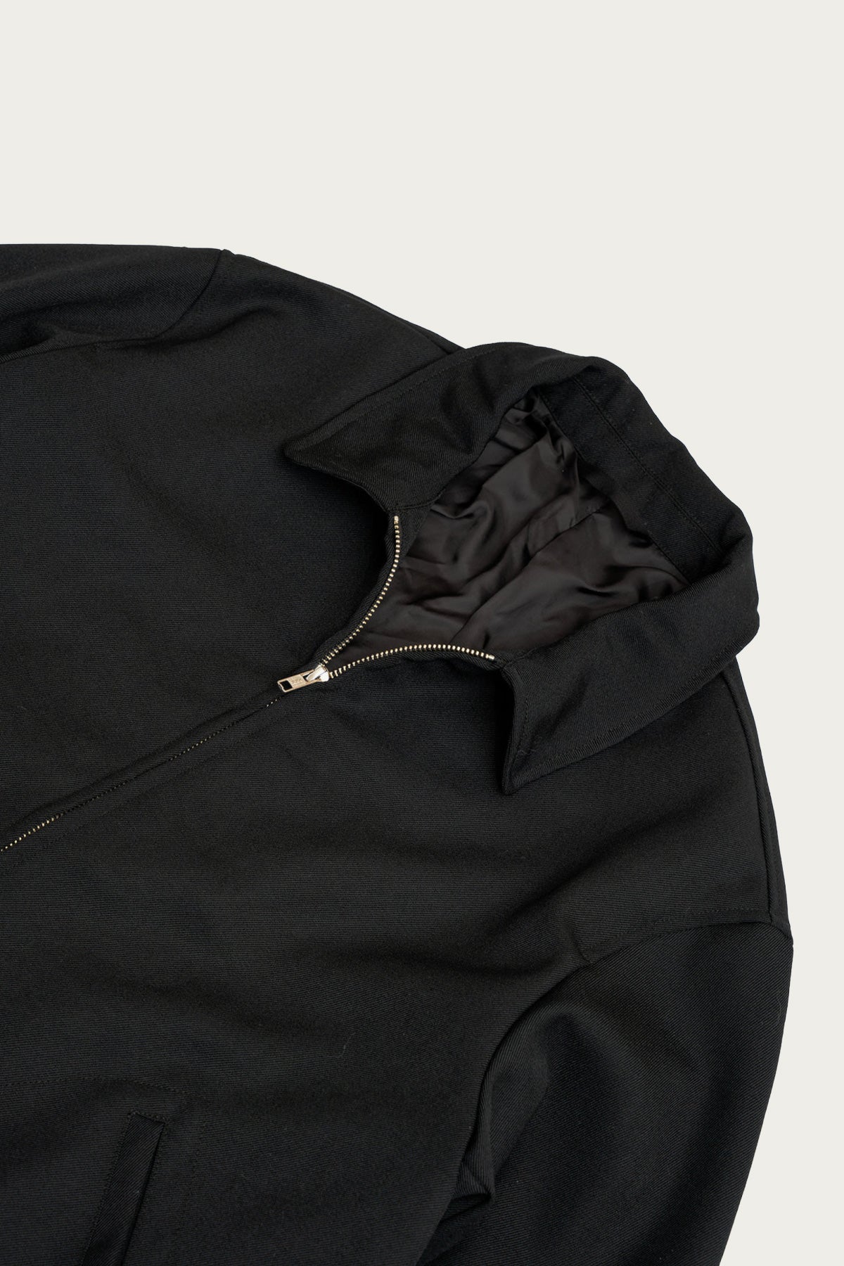James Coward - Site Jacket - Black Heavyweight Wool Gabardine - Canoe Club
