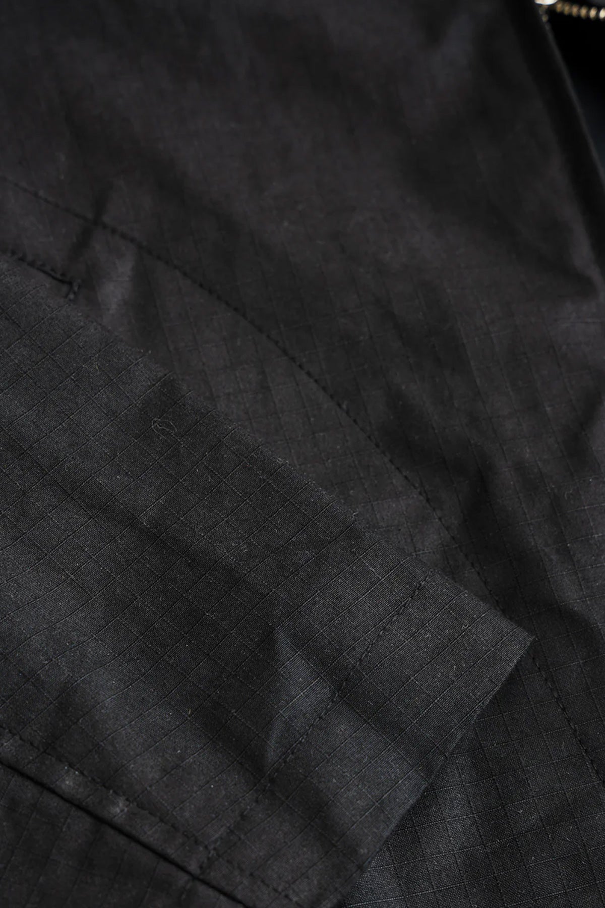 James Coward - Site Jacket - Black Waxed Organic Ripstop - Canoe Club