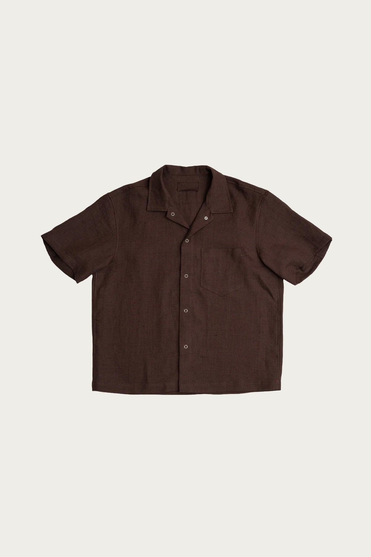 James Coward - Sundown Shirt - Chocolate Brown Welterweight Belgian Linen - Canoe Club