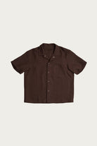 James Coward - Sundown Shirt - Chocolate Brown Welterweight Belgian Linen - Canoe Club