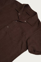 James Coward - Sundown Shirt - Chocolate Brown Welterweight Belgian Linen - Canoe Club