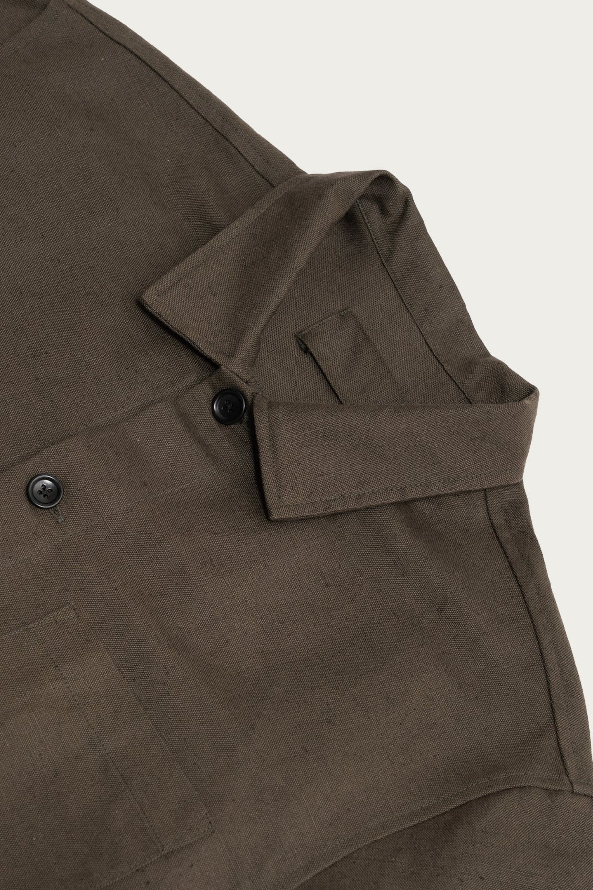 James Coward - Travail Shirt - Coffee Grounds Belgian Linen - Canoe Club