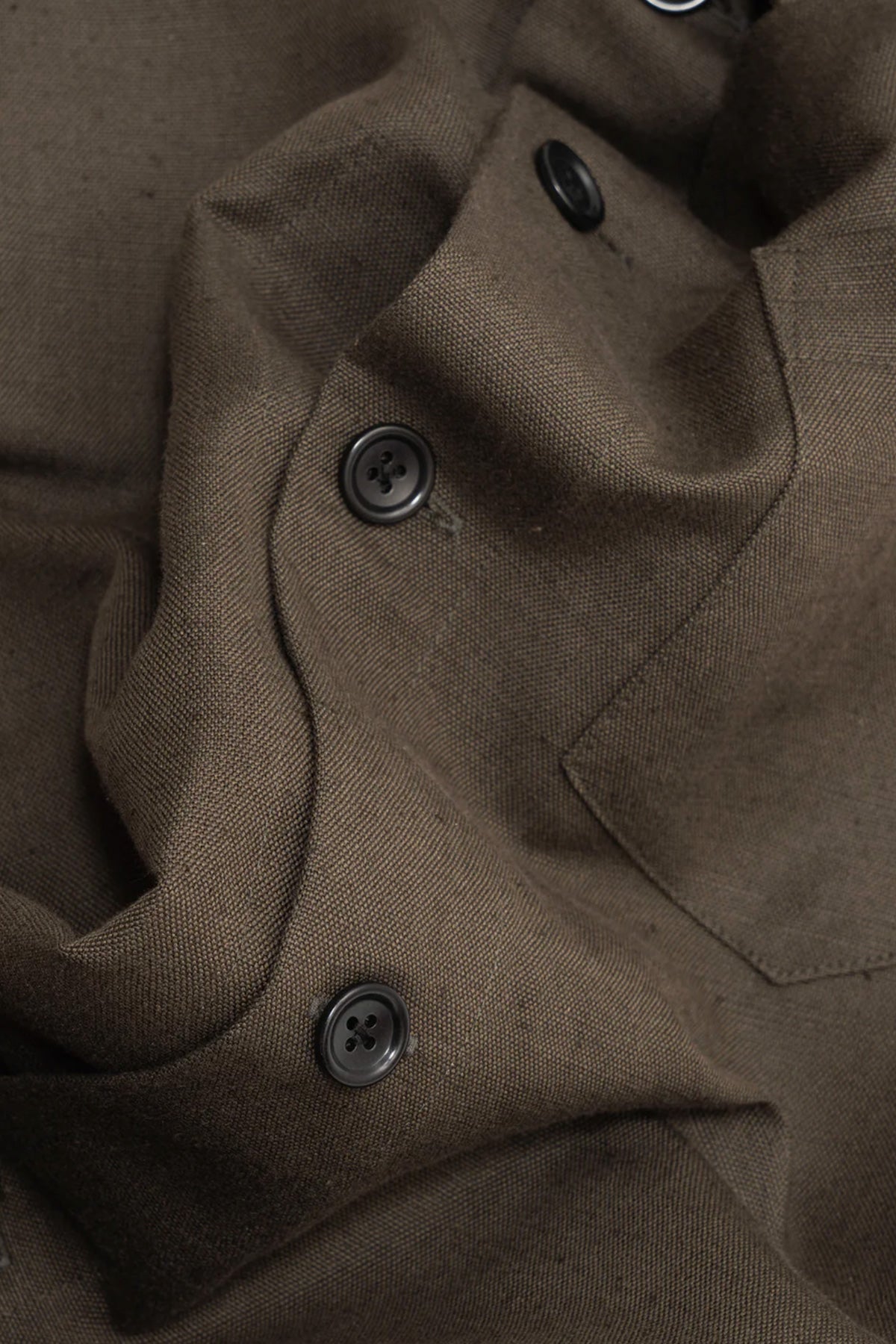 James Coward - Travail Shirt - Coffee Grounds Belgian Linen - Canoe Club