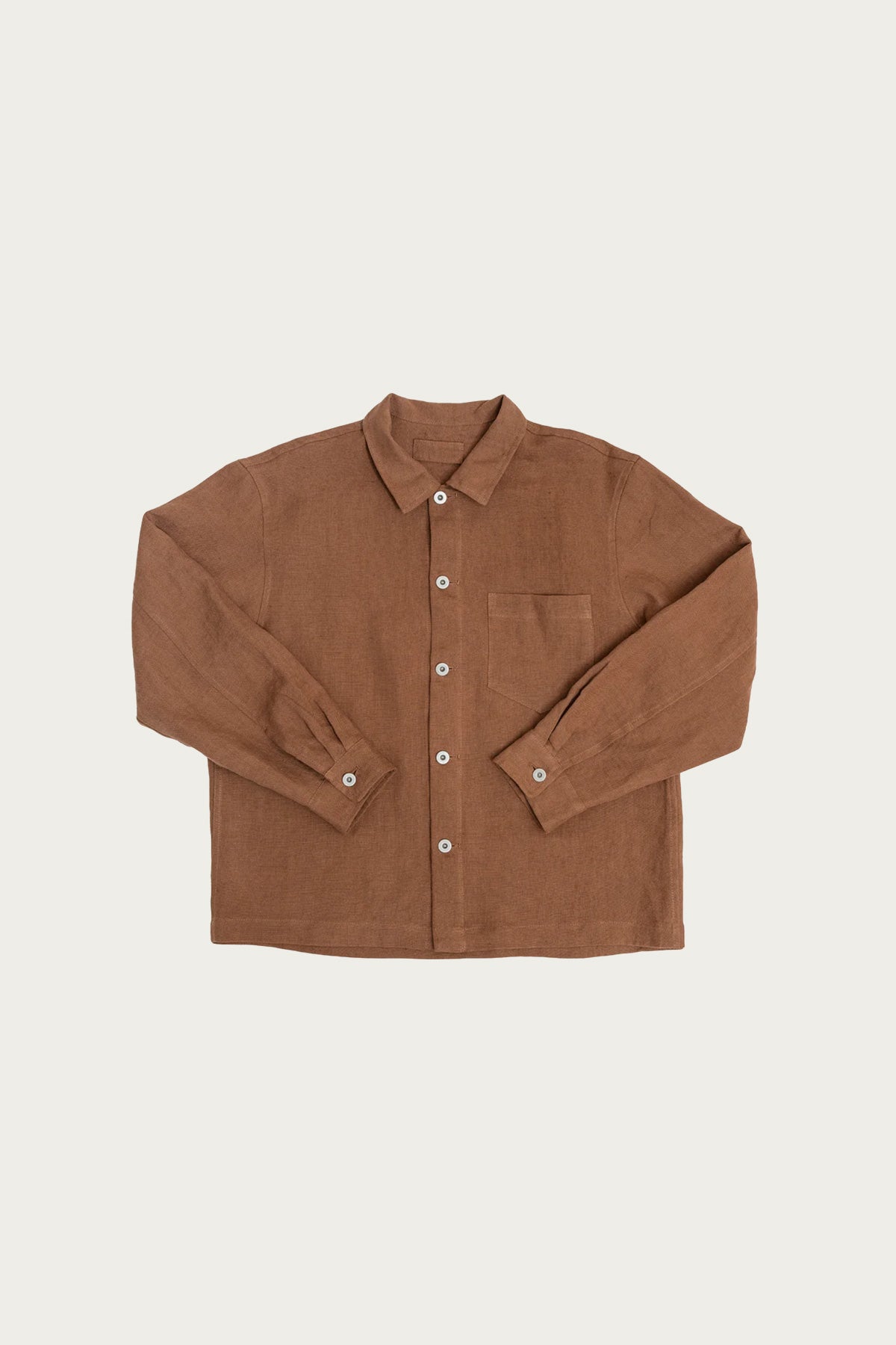 James Coward - Travail Shirt - Corsica Brown Welterweight Belgian Linen - Canoe Club
