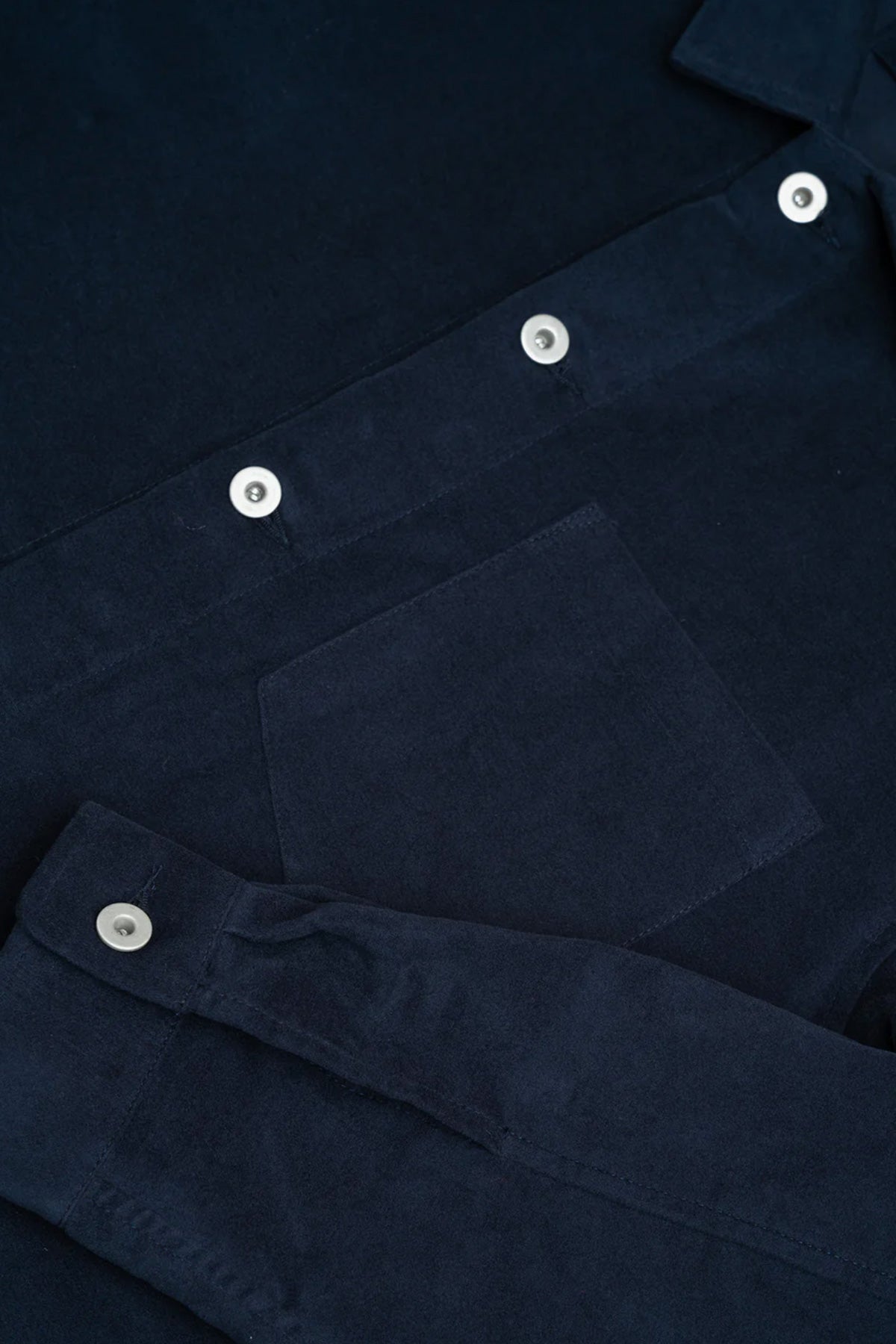 James Coward - Travail Shirt - Navy Cotton Moleskin - Canoe Club