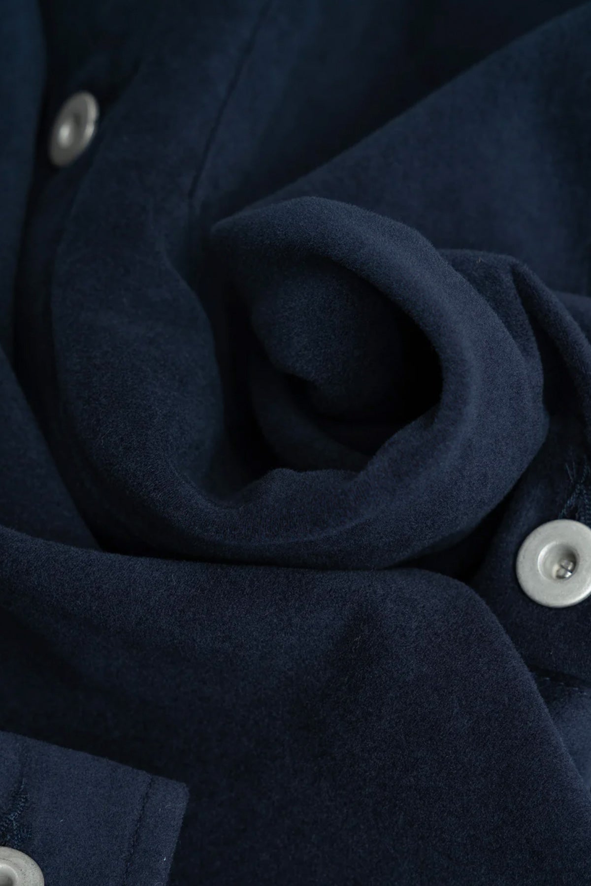 James Coward - Travail Shirt - Navy Cotton Moleskin - Canoe Club