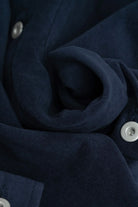James Coward - Travail Shirt - Navy Cotton Moleskin - Canoe Club